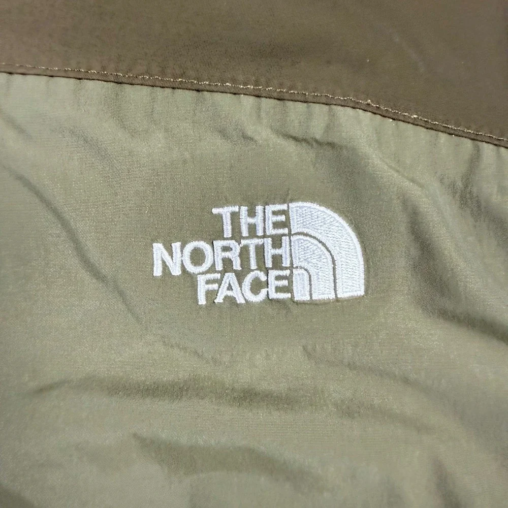 The North Face HyVent Rain Jacket Mens XL Green Two Tone Hooded Shell Coat
